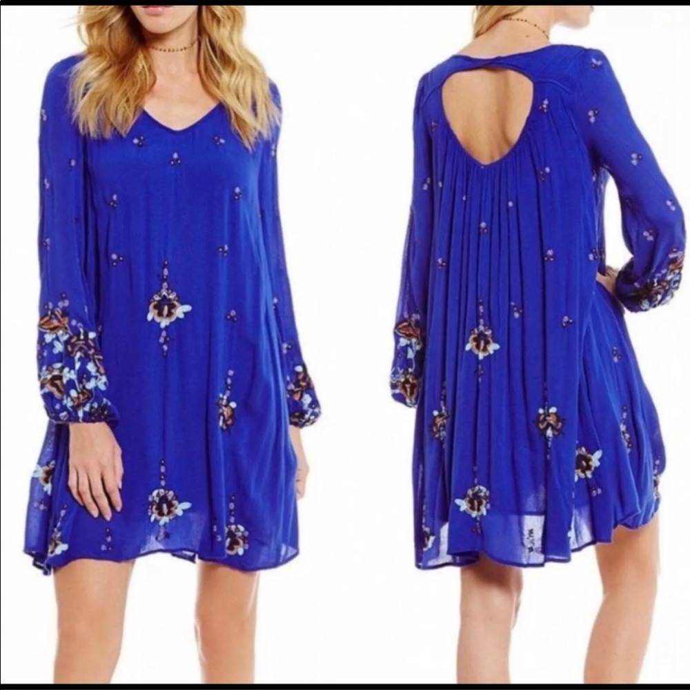 NWT Free People Oxford dress in Royal Blue size XS